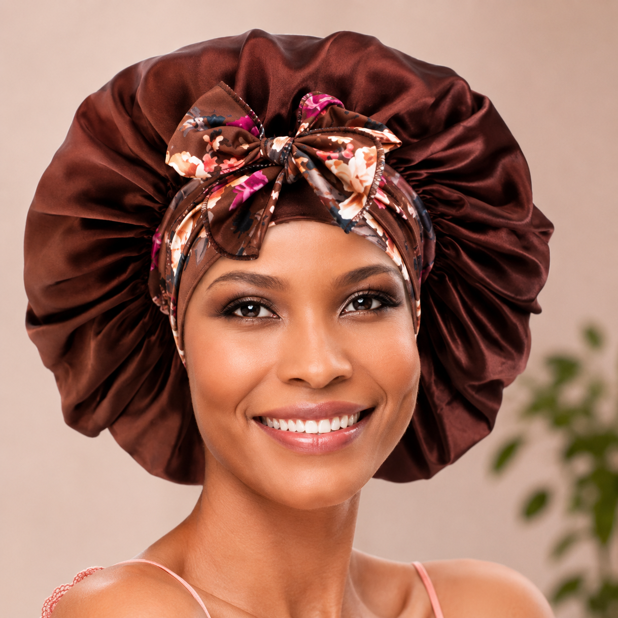 Bonnet de nuit en satin - FloraSatin™ - Beauté Jouvence