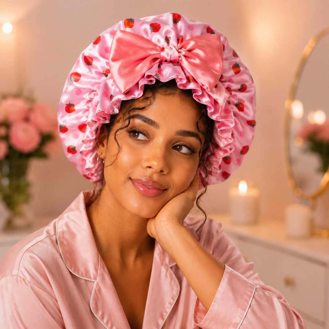 Bonnet en satin - Fraise de Soie™ - Beauté Jouvence