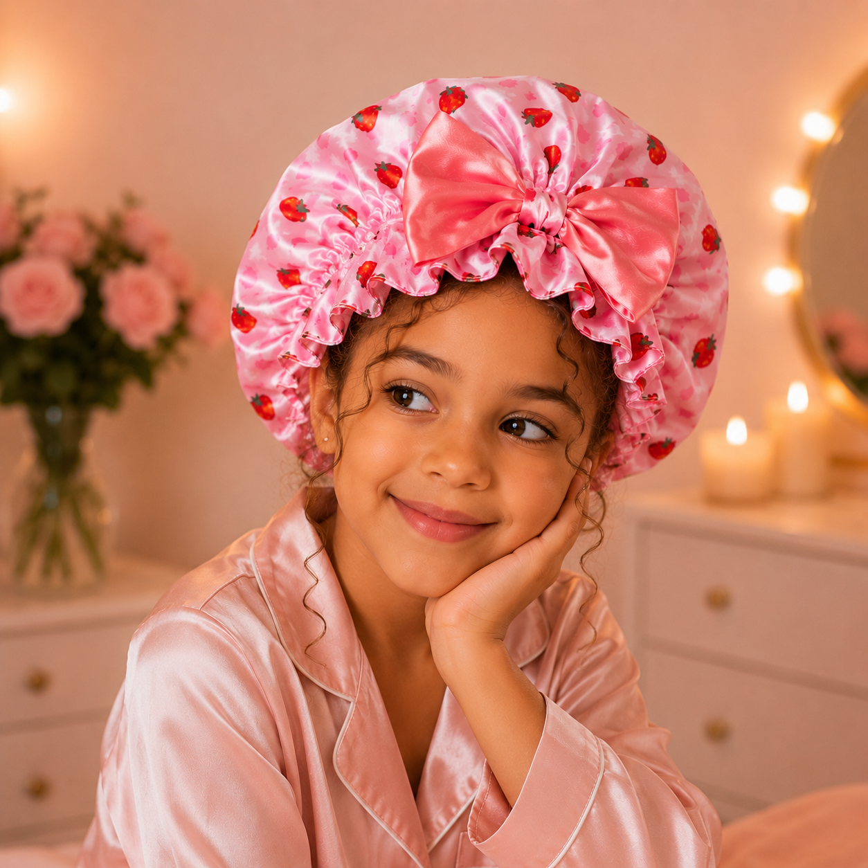 Bonnet en satin - Fraise de Soie™ - Beauté Jouvence