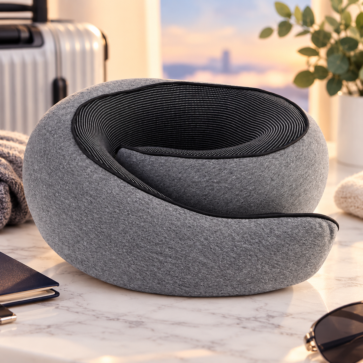Oreiller de voyage mémoire de forme  - SnailPillow™ - Beauté Jouvence